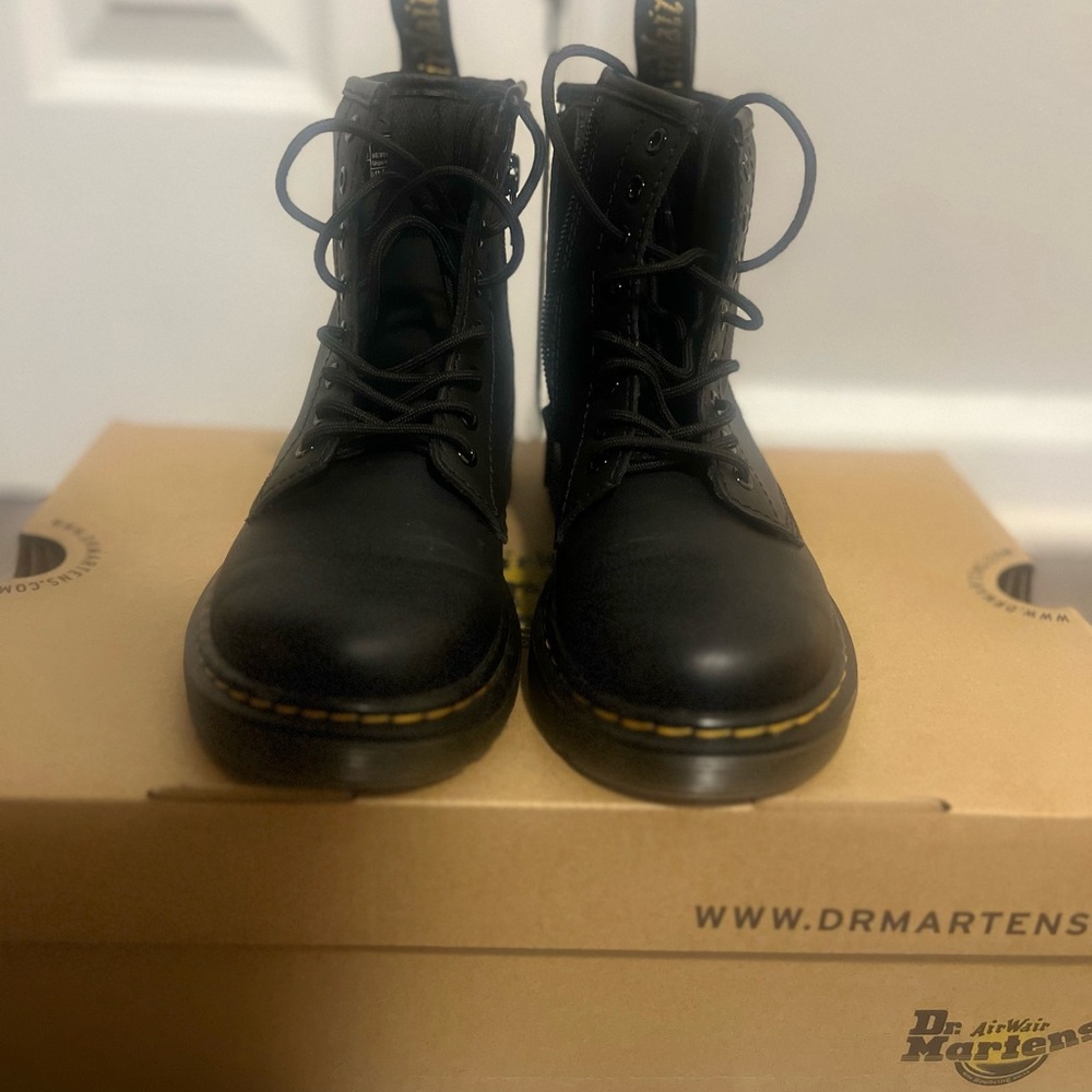 Dr. Martens Black Leather Lace-Up Boots